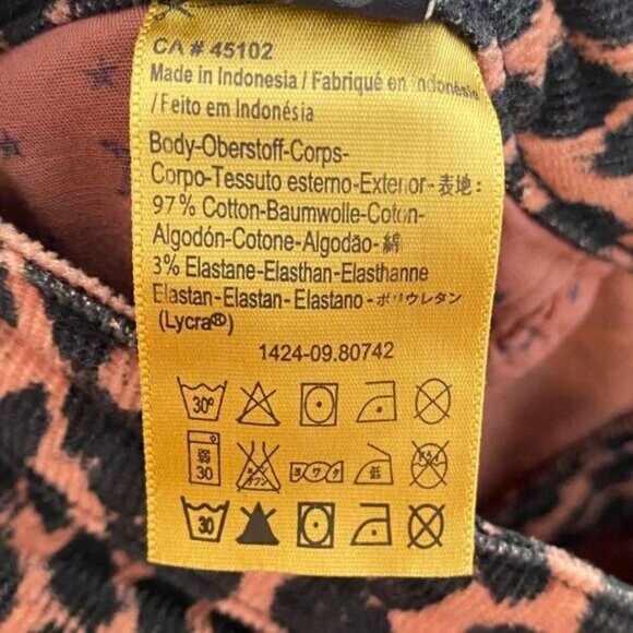 Maison Scotch Punk Radar Leopard Print Corduroy Skinny Pants - Picture 8 of 8